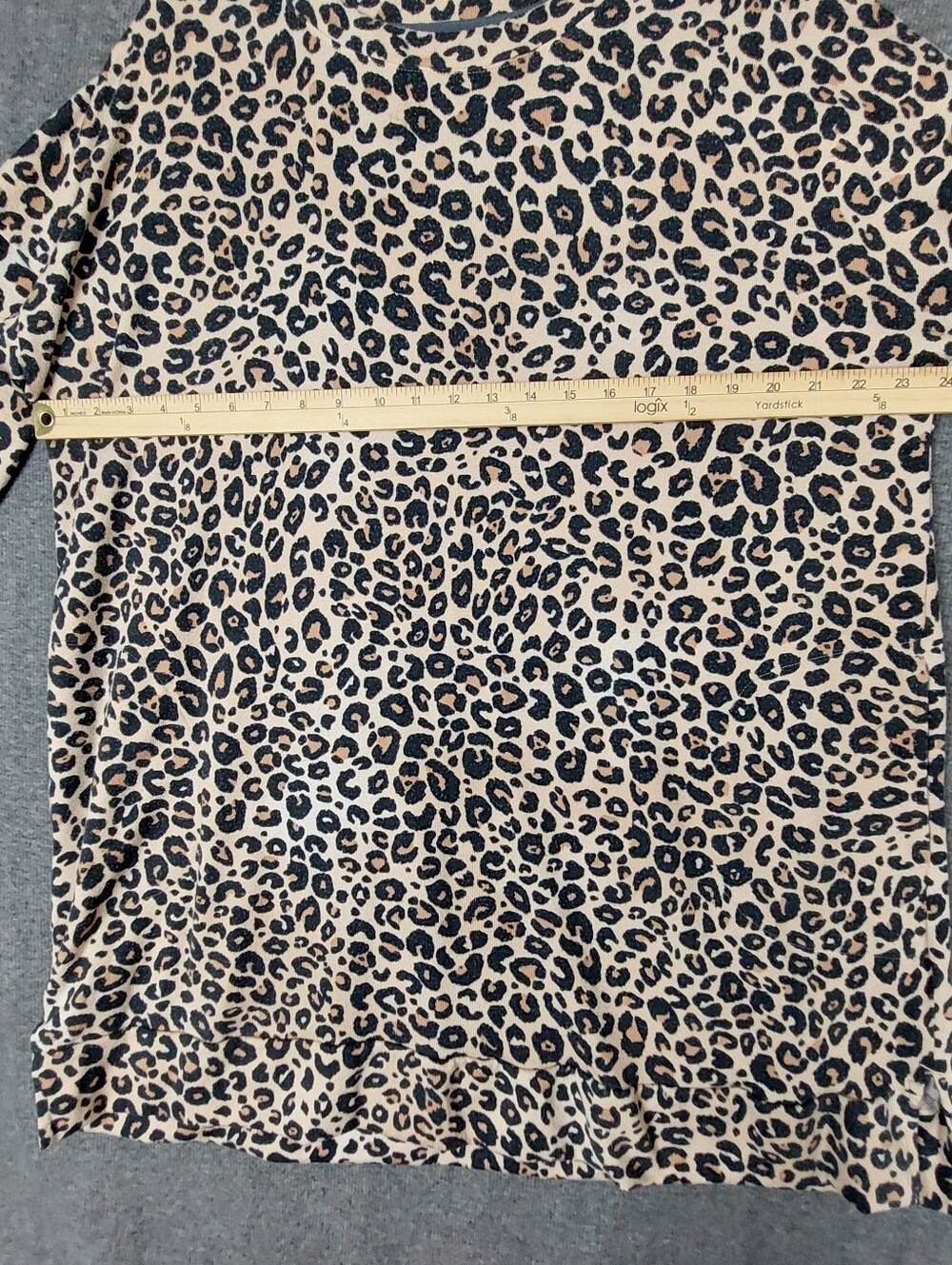 SIMPLY VERA WOMENS TAN LEOPARD ANIMAL PRINT 3/4 SLEEVE LOUNGE DRESS NIGHT GOWN L - Picture 3 of 10